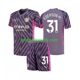Tenue Manchester City Ederson Moraes 31 Gardien Enfant Exterieur 2023-2024 Maillot de Foot